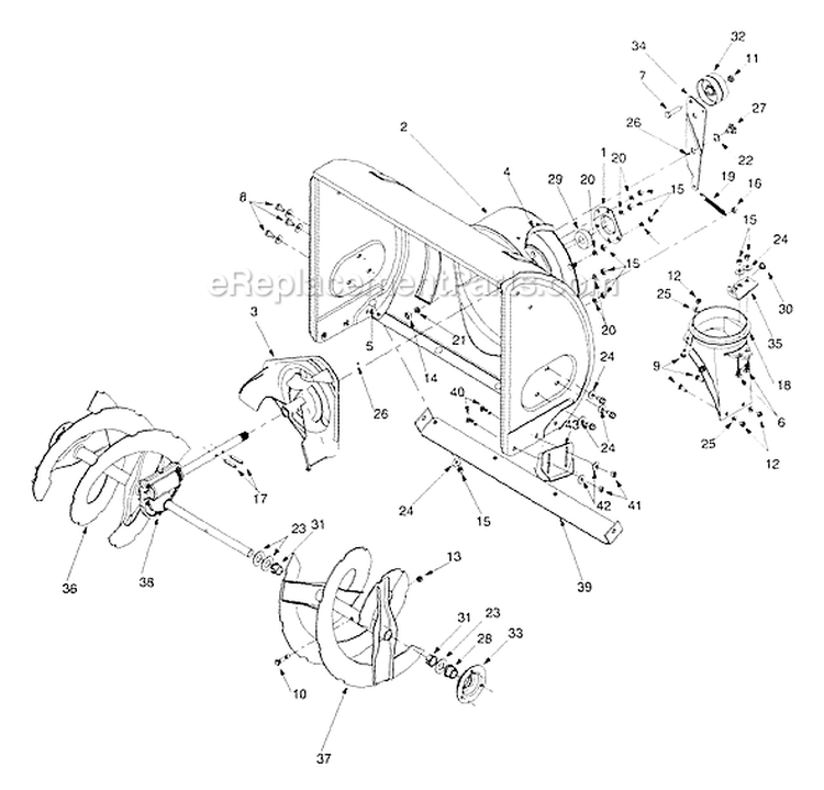 Page G Diagram and Parts List for 31AE553F401 1999 Yard Man Snow Blower